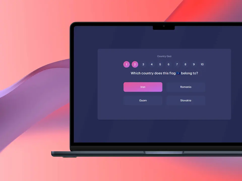 Screenshot of the project Country Quiz 🌎