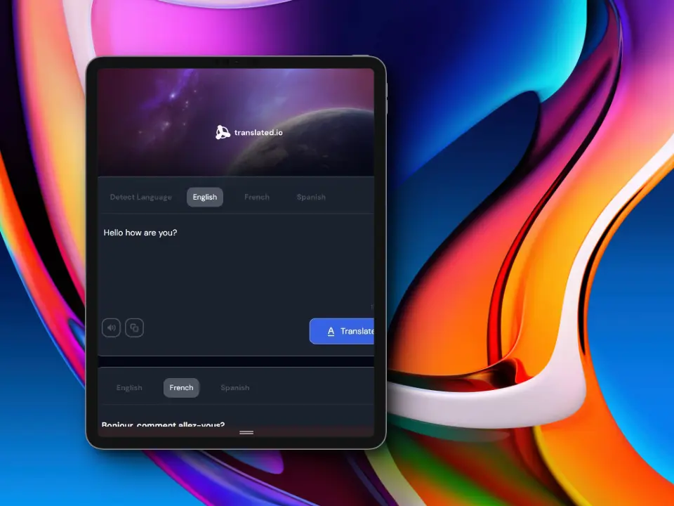 Screenshot of the project Translated.io 🔤